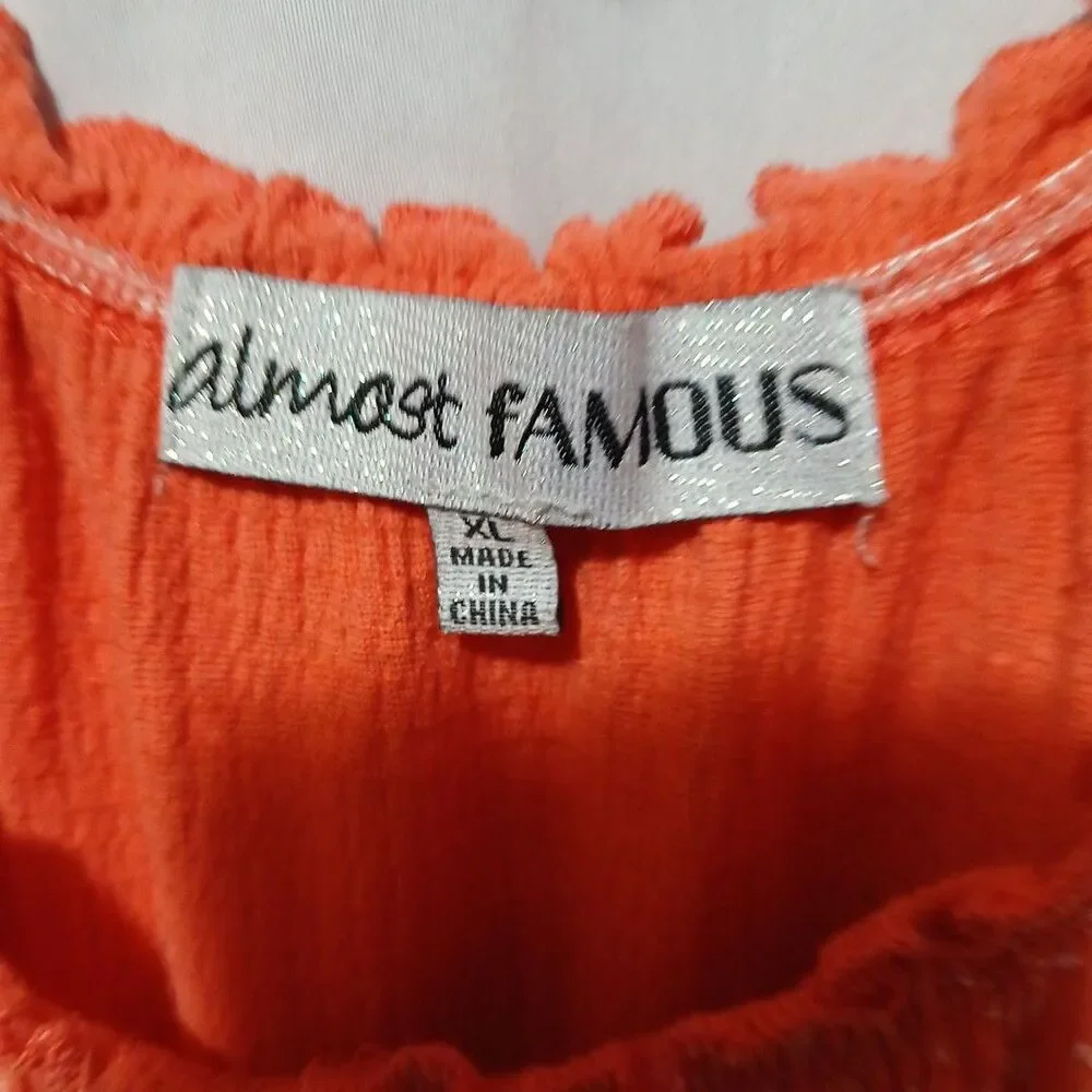 Almost Famous Juniors Summer Dress Size XL Carol Paisley Off Shoulder Midi